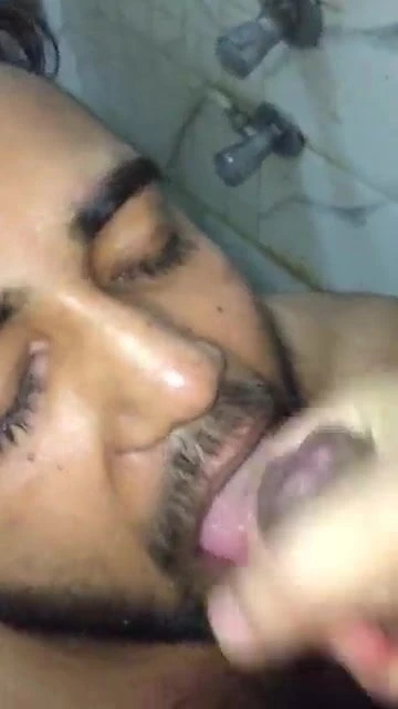 Indian desi bearded young man's love for cum