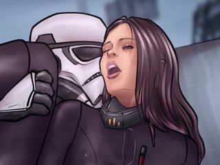 Star Wars trooper baise le haut officier