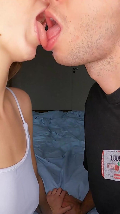 Wild Tongues, Slobber and Saliva Kissing with stepsister. 4K | Clip 2