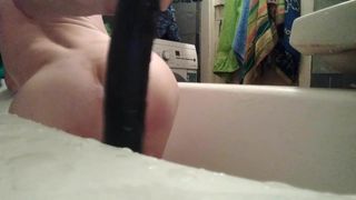 black dildo in ass