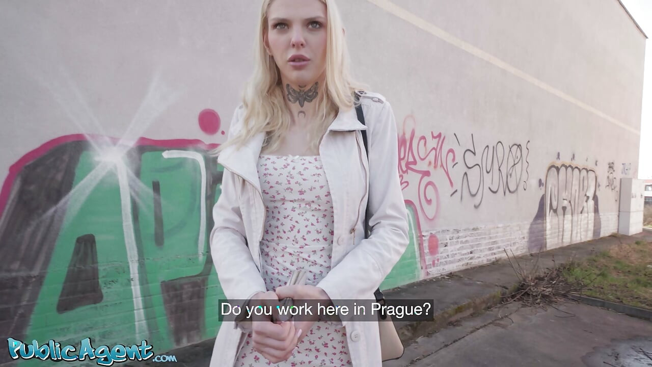 Not as shy as she looks POV blowjob outdoors with Polish blonde - Public Agent