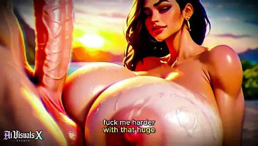 (4k) porno animasi ai 3d - baddie latina memuja kontol putih besar (asmr antar ras) - ai visuals x