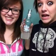 Funny slutty college tongue flick on bottle