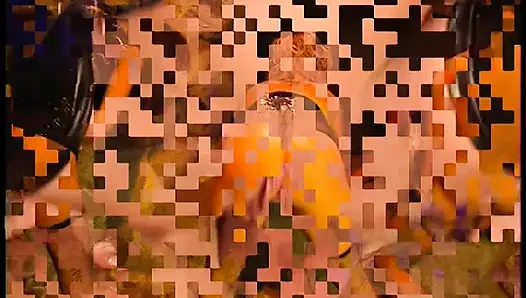 Nasty whores in latex enjoy floor fucking and orgy with big hall owners