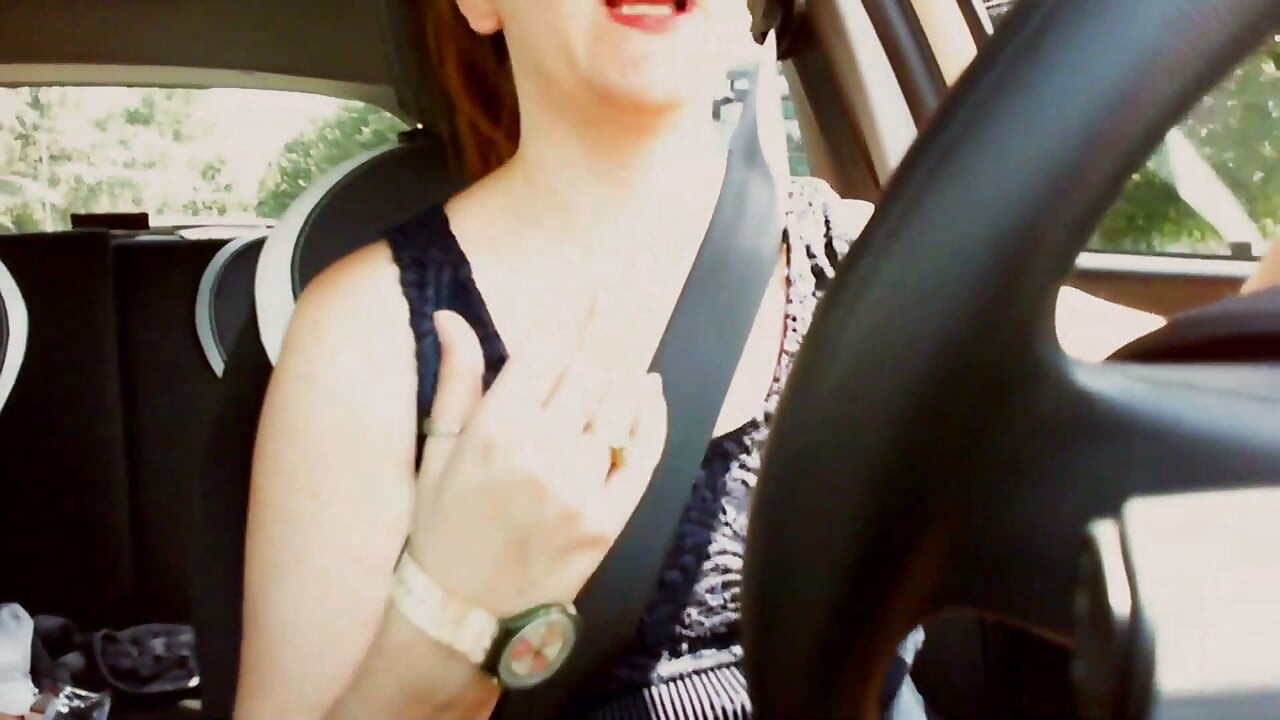 Italian Stepmother Masturbates in the Car While Taking Her Stepson to College