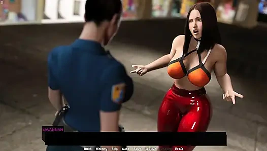 Полицейский-шмель трет киску Luna и сжимает ее сиськи