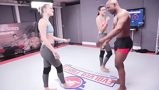 Penny Barber and Jolene Hexxx Vs Will Tile Sfw No Sex Wrestling Mixed Wrestling