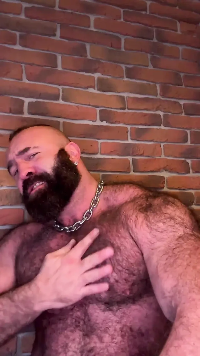 Muscle Gay Bear Winter Wank - Cock Ring Stroking & Big Balls Cumshot