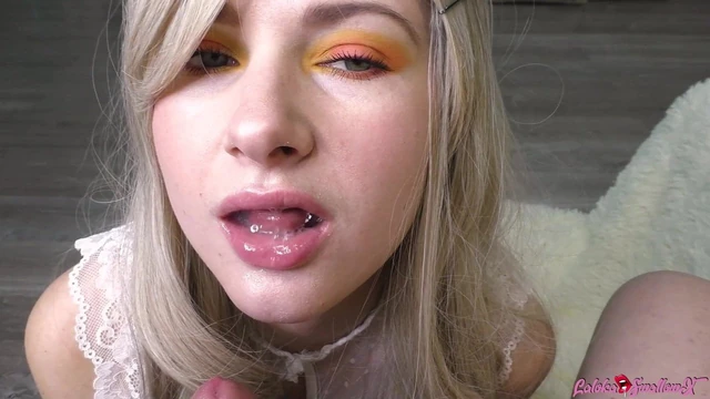 POV, Hot Blonde Is Sensually Sucking A Big Dick after Work - Cum in