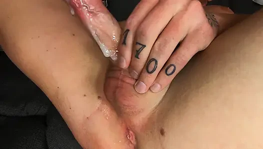 Intense prostate orgasm: first rimming, then total ecstasy