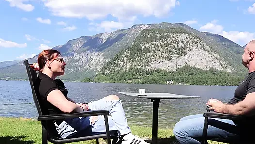 Memikat orang asing di hallstatt: strip balkon & penggunaan hotel tanpa kondek- sepong sampai telan sperma