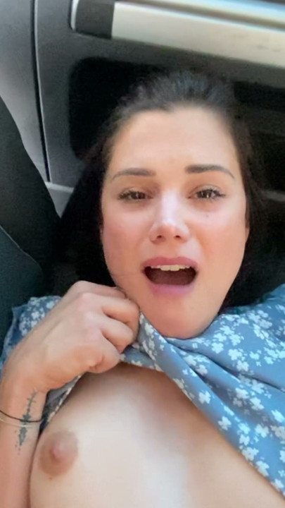 Young innocent hitch hiker in sundress fucked by stranger on the side of the road - Little Caprice POV