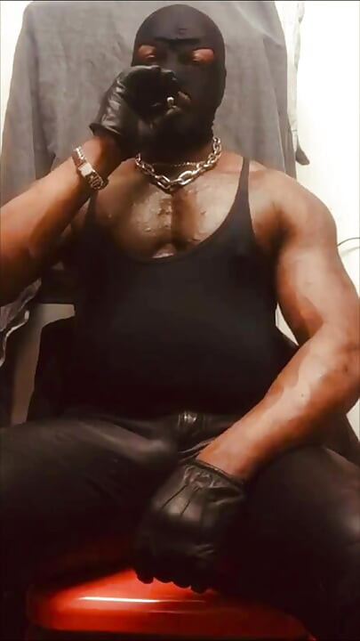 Black Leather Flex Smoke Nipple Play Scenes