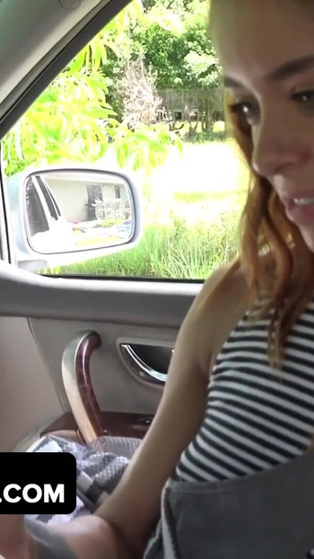 Captivating moment from "Dadcrush - Sexy Brunette Chick Got Stuck In Window And Gets Some Push And Spank From Behind"