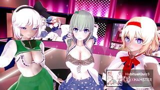 MMD R18 - гипнотическое Youmu Sanae De Dance - Kai, сексуальная крошка, 3D хентай