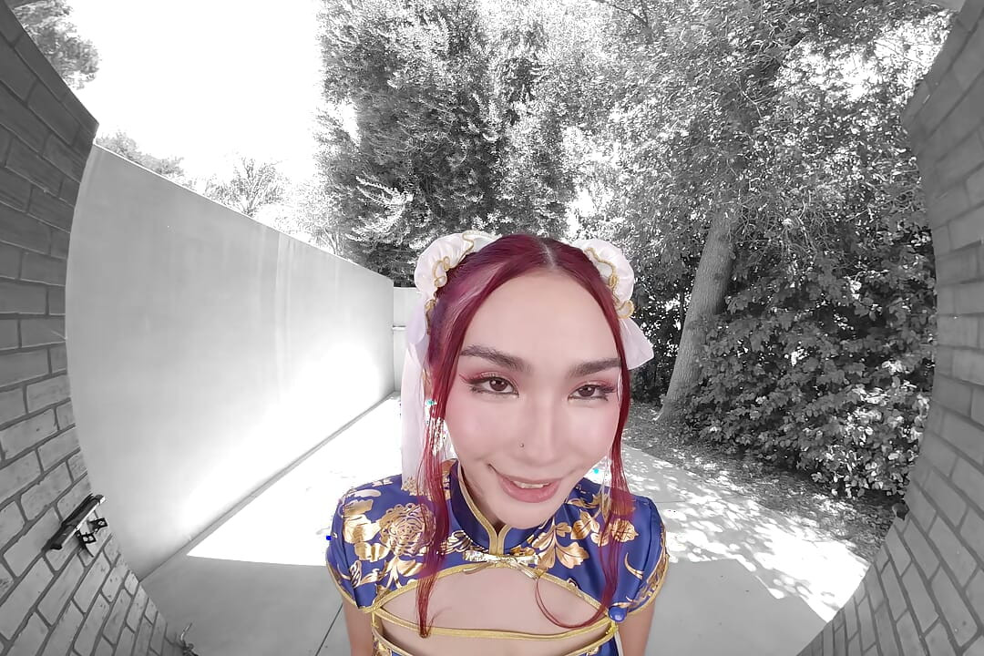 PassthroughVR Você vai precisar mesclar seus esforços com Scarlette Moon como lutador de rua Chun Li entre os lençóis