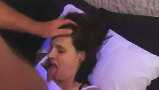 wife with long tongue dirty talk and cum on face