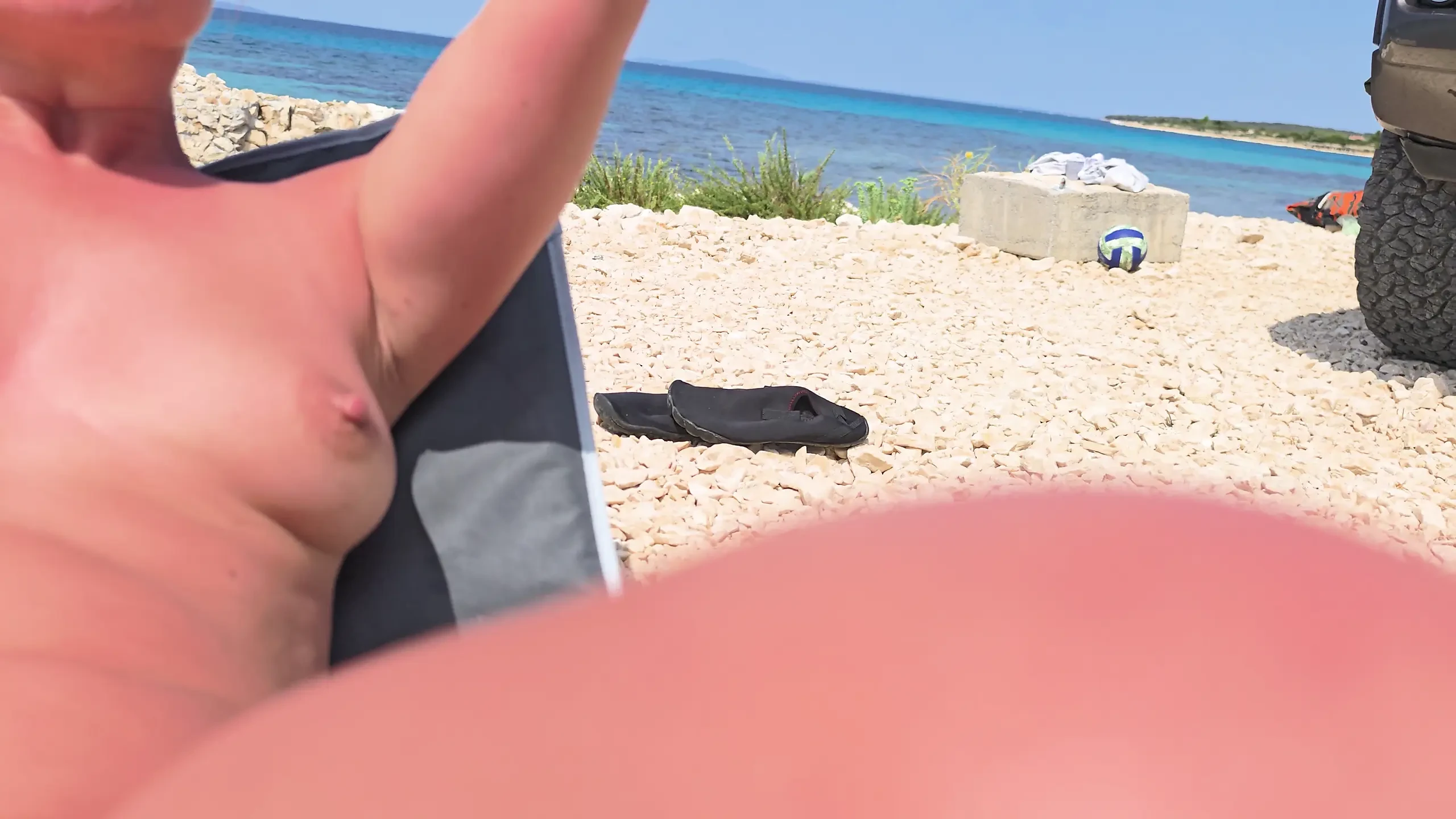 Fingern am Strand