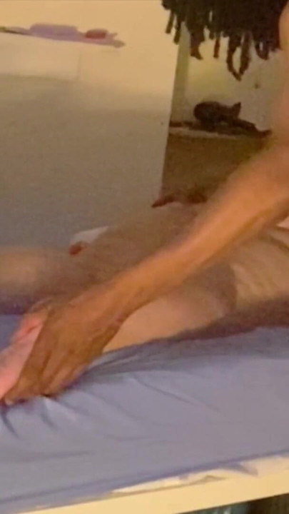 Hot Milf gets Oil Massage in bed. Black Bull rubs oil all over big mature ass | Clip 1