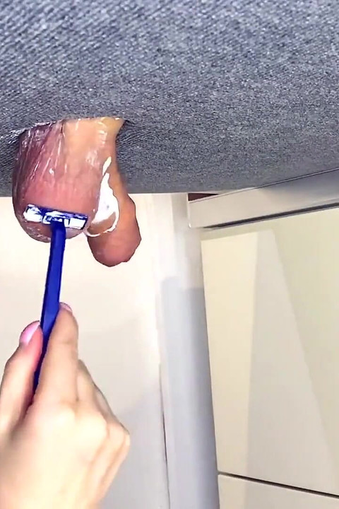 Mistress Shaves Her Slave's Balls on the Milking Board Easycbtgirl