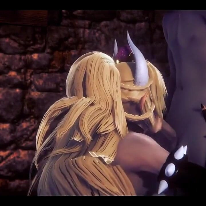 Mario Bross Hentai - Bowsette Sucking e Sexo a Três - Japonês Asiático Manga Anime Film Game Porn