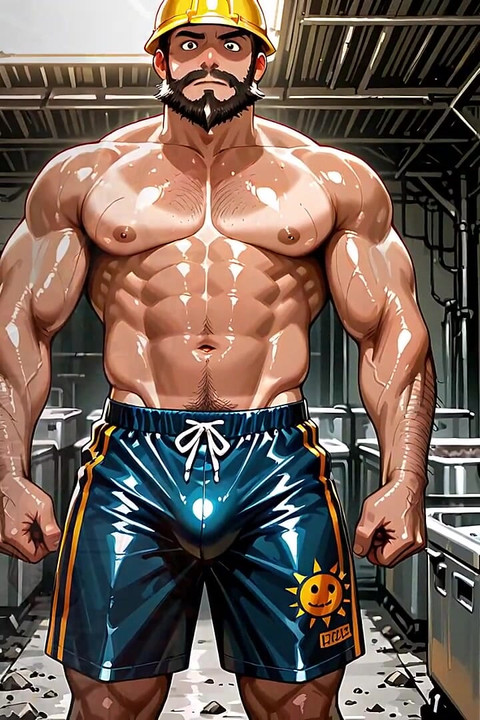 筋肉付きAIキャラクター シャツなし