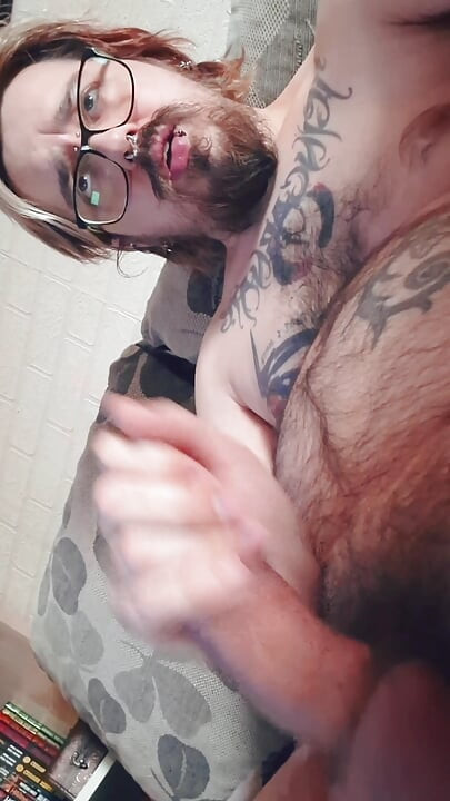 Sniffing my pits and tasting my feet while stroking my hairy dick