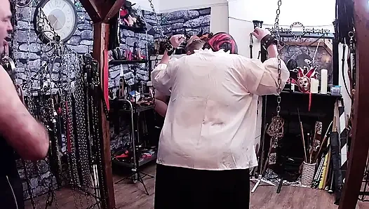 Part 2:- Lanista Bear & Domina Satana take Stephanie Nicole TV in the dungeon