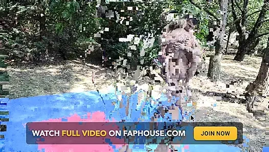 На заднем дворе горячая тинка Lana ублажает своего паренька