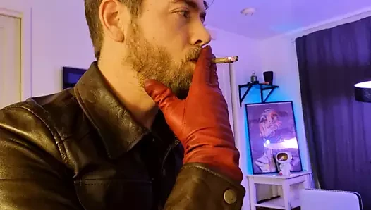 Norwegian porn video – Leather smoking