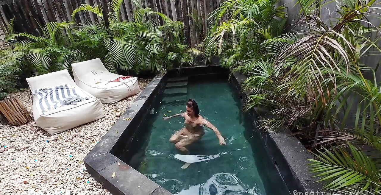 Fucked My Neighbor’s Wife in the Airbnb Backyard After She Got Out of the Pool