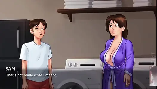 МАЧЕХА-МИЛФА С БОЛЬШИМИ СИСЬКАМИ БЫЛА УДИВЛЕНА! Я ТРАХАЮ ЕЕ, СТИРАЯ!