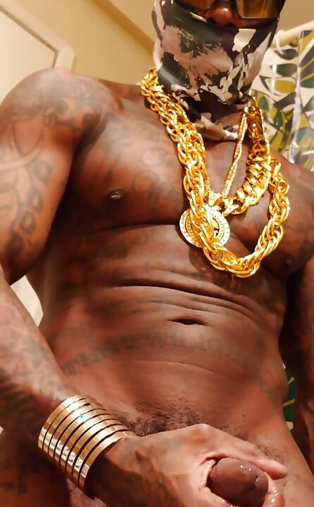 BBC Worship Hallelujah Johnson Huge Black Hairy Cock Horus Stroking and Cum