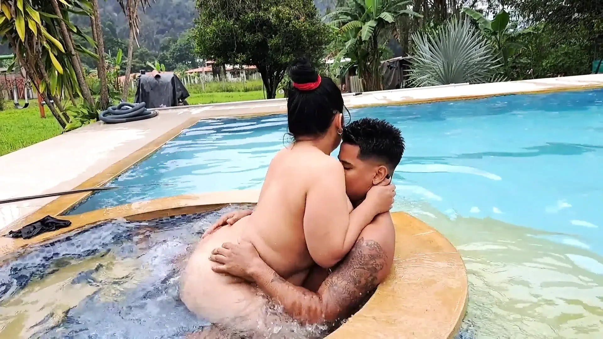 My Stepmom Rides My Cock in the Pool