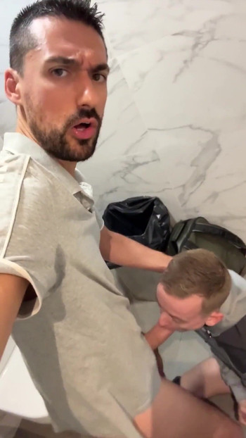 Unforgettable moment from "sexy papi having sex in a public bathroom with a twink with big cock"