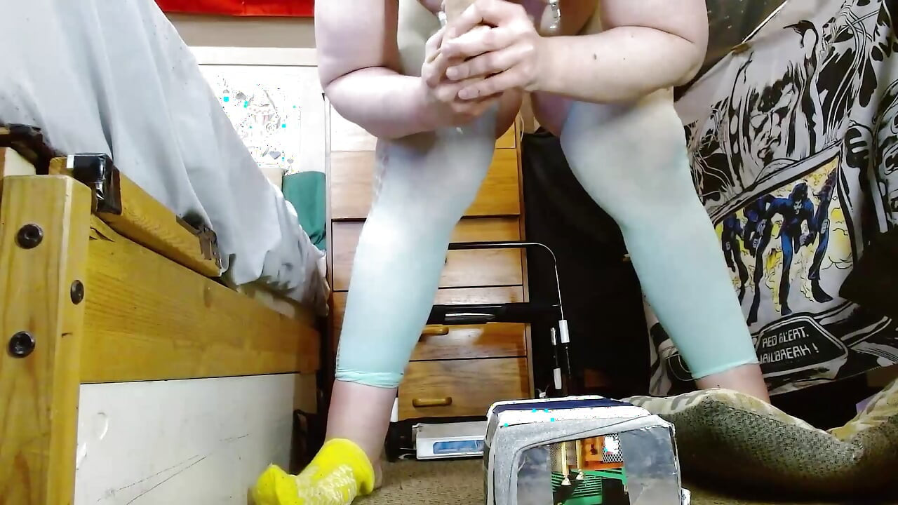 sissy sits on dildo then bends over