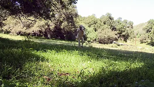 Bad blonde slut loves being dicked hard outdoors