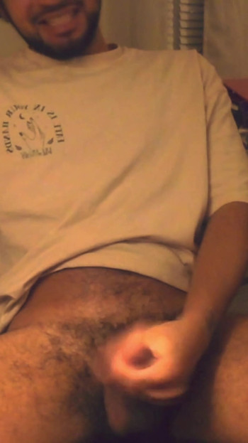 Stunning moment from "Hairy papi jerking off big penis"