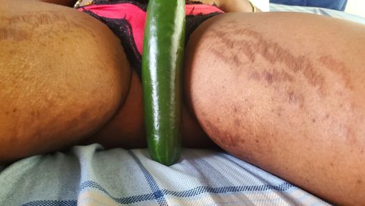 Big cucumber in my pussy makes me to cum