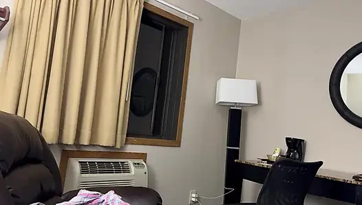 Exposing my cock and jacking off in hotel