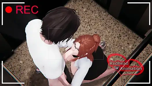 Ai камера застукала милфу и соседку, трахающихся в лифте