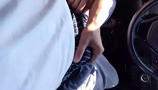 Mature Couple Cum Swallowing Without Deep Blowjob in the Daytime Parking Lot