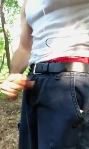 Walking with my cock out, Sagging and Jerking off with cum