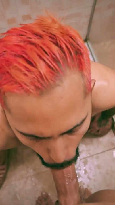 POV Facial Camilo Brown Sucking Magic C Big Twink Cock In The Shower Getting His Face Cum Covered | Clip 2