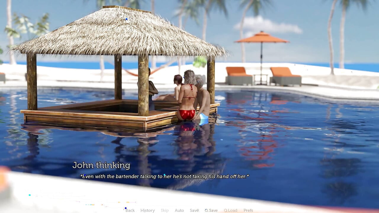 Un cocu tacos regarde sa femme donner sa chatte à un vieux et lui faire une gorge profonde au bord de la piscine - épisode 90
