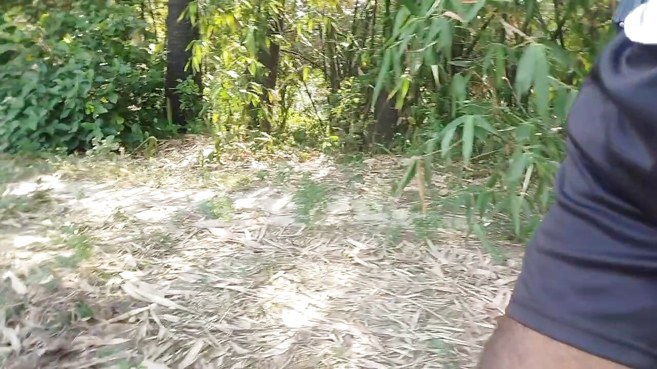 Panjabi indio, chico bosque, masturbación con la mano al aire libre