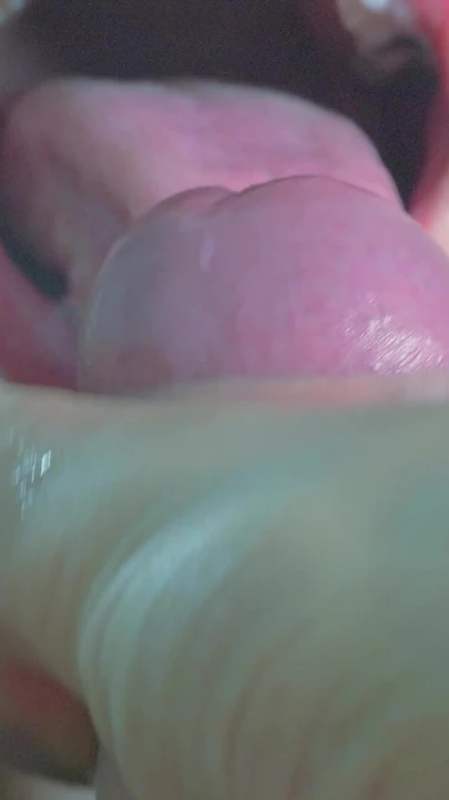 Iconic moment from "I adore taking care of him even when he's finished - amateur MILF blowjob"