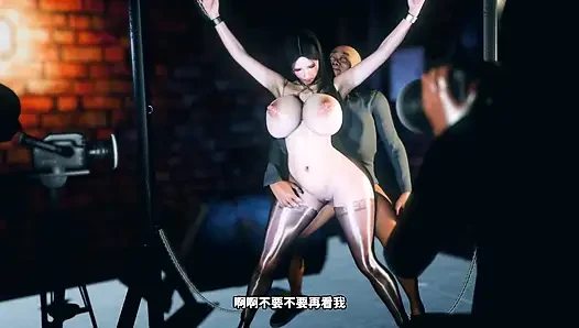 3D Huge Boobs Asian MILF Have Her BDSM Sex with Old Cock