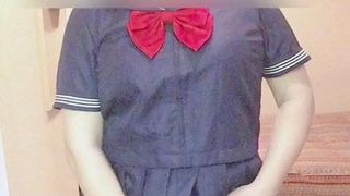 Japonais crossdresser uniforme onanisme n ° 2
