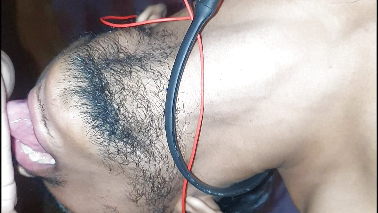 Desi Sexy boy spitting on glass fingering his ass